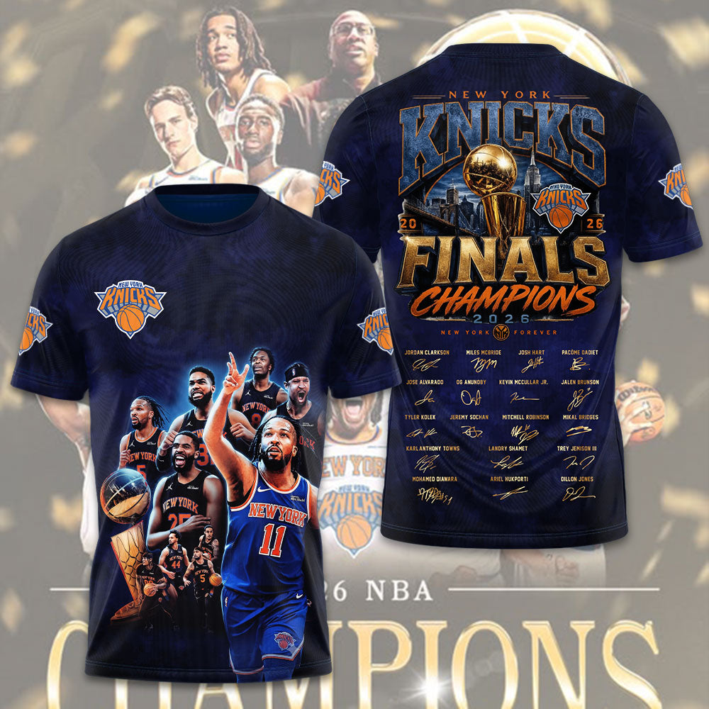 New York Knicks NBA Finals Champions 2026 3D Apparel – TMTHU7478