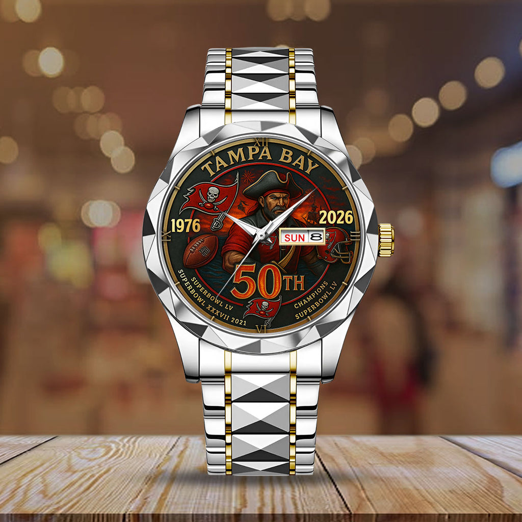 Tampa Bay Buccaneers 50th Anniversary 2025 Alloy Luxury Quartz Watch – TMTHU838