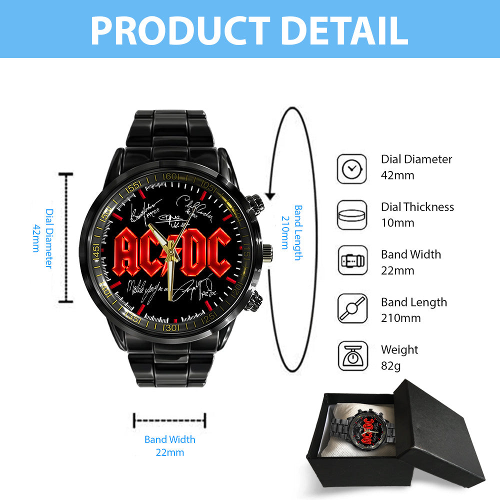AC/DC Black Stainless Steel Watch – TANTN 12052