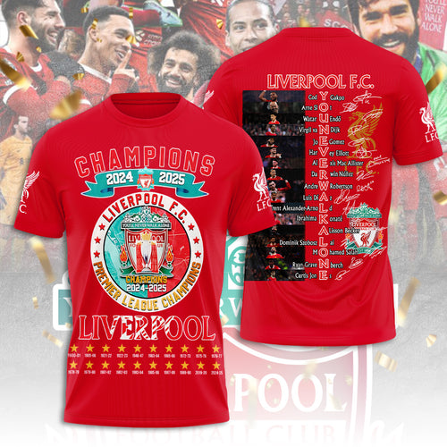 Liverpool FC 2024/25 Premier League Champions 3D Apparel – TANTN 12223