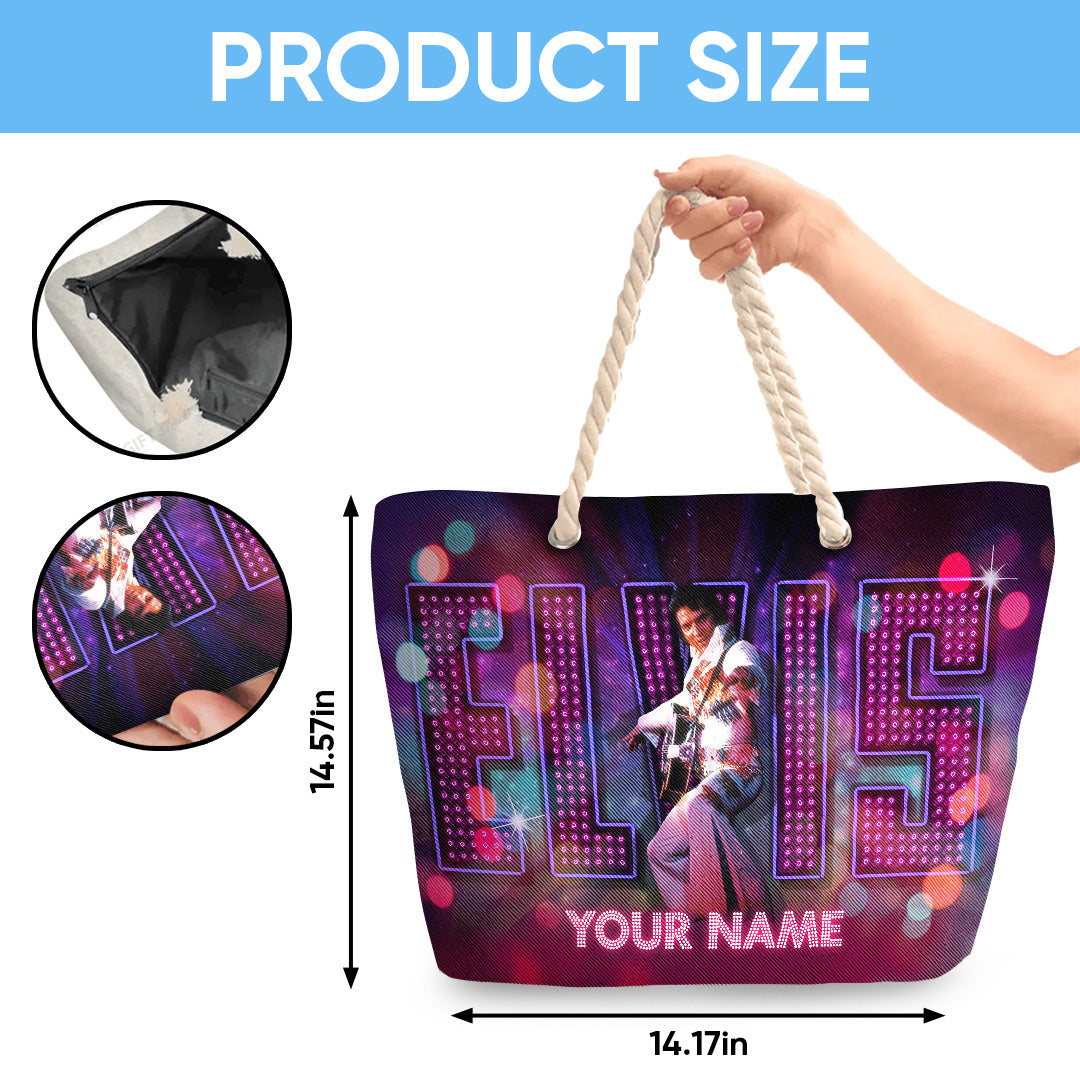 Personalized Elvis Presley Hemp Rope Tote Bag – TANTN 14243