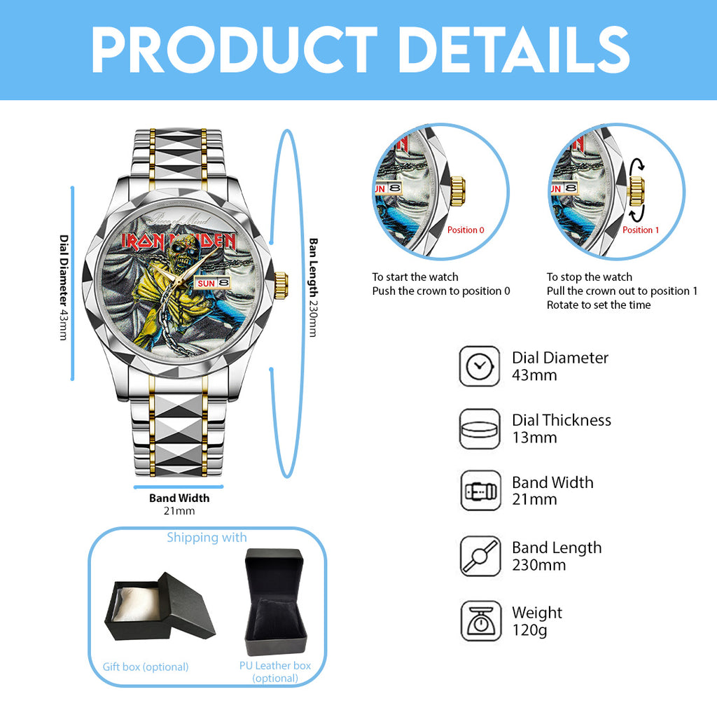 Iron Maiden Alloy Luxury Quartz Watch – TANTN 14310
