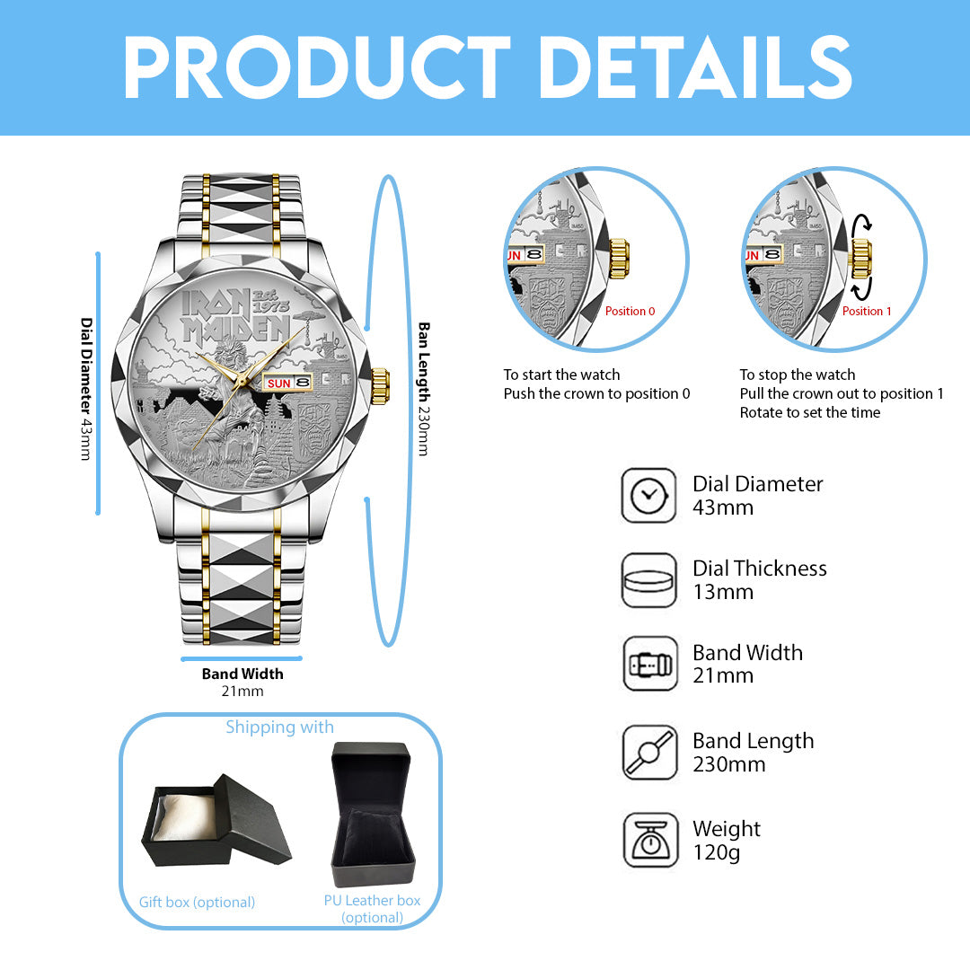 Iron Maiden Alloy Luxury Quartz Watch – TANTN 14335