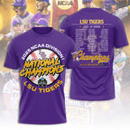LSU Tigers Baseball 2025 National Champions 3D Apparel – TANTN 14366