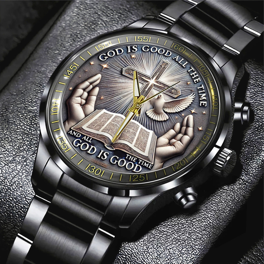 God Is Good Black Stainless Steel Watch – TANTN14721