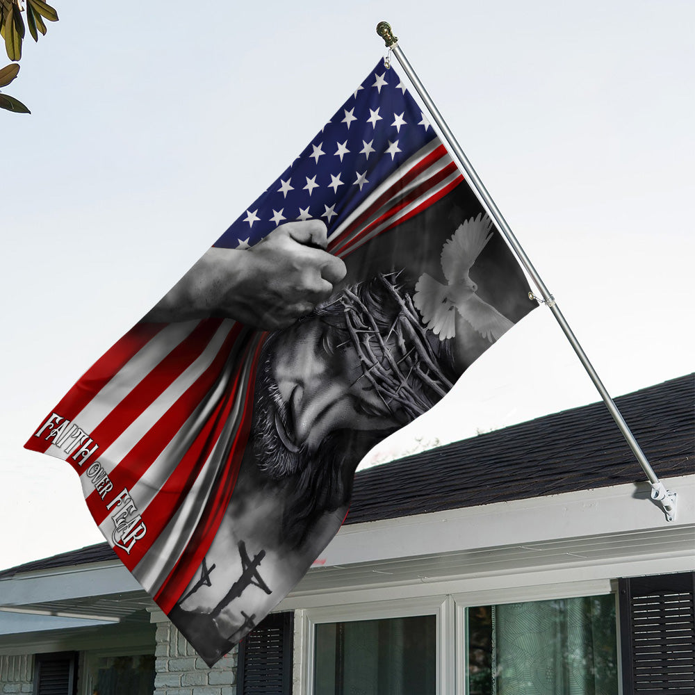 Faith Over Fear 3D Double-side House Flag – TANTN 14995