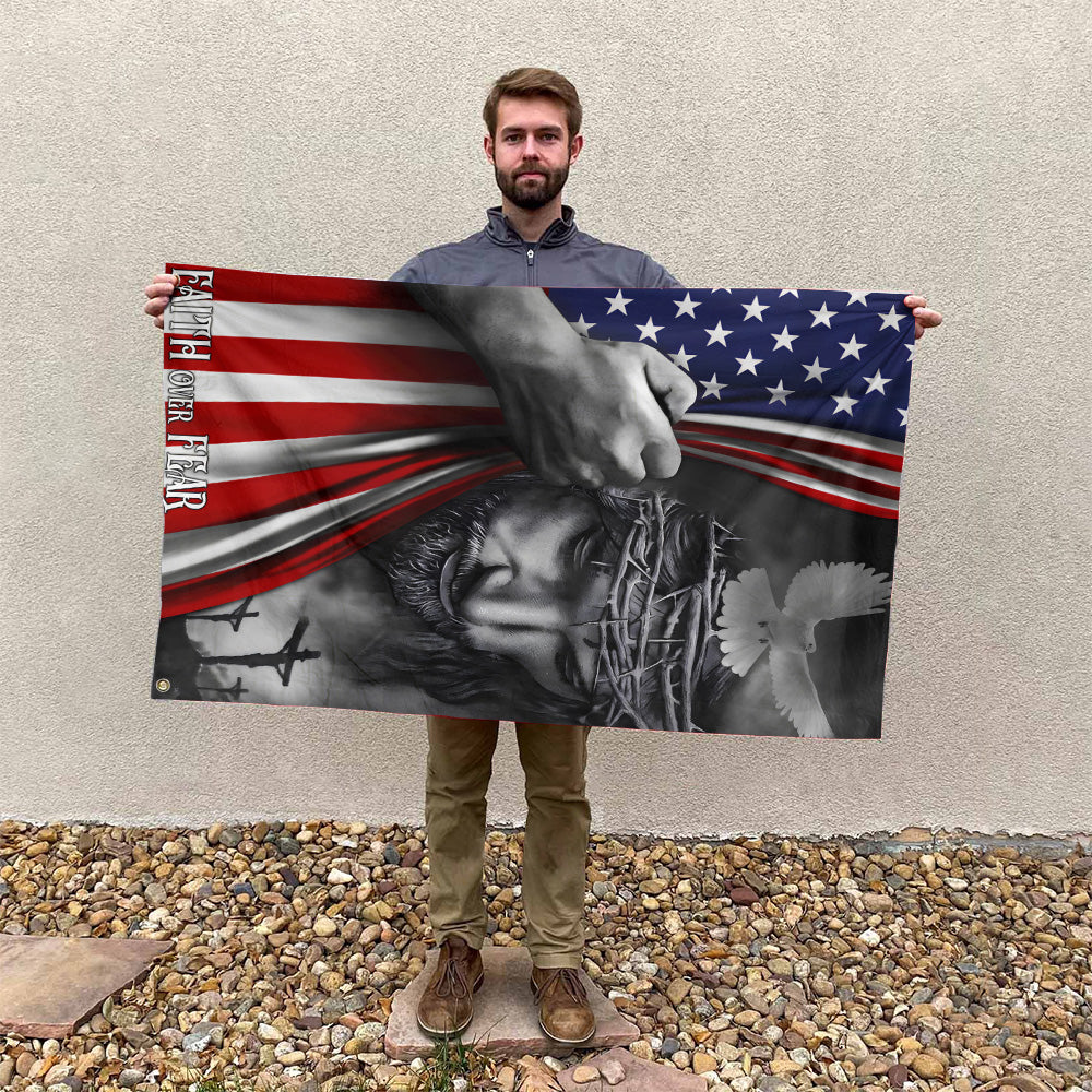 Faith Over Fear 3D Double-side House Flag – TANTN 14995