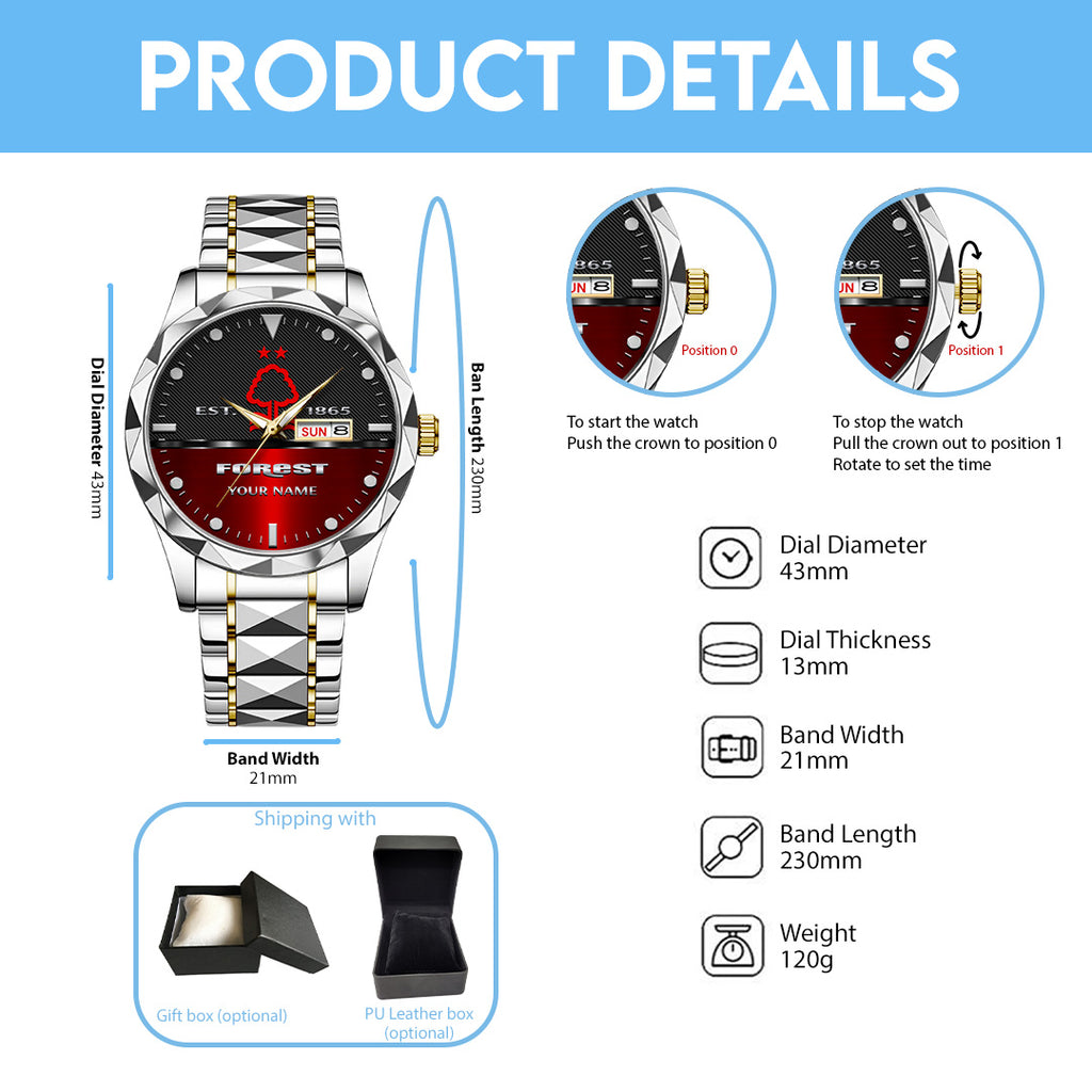 Personalized Nottingham Forest Alloy Luxury Quartz Watch – TANTN15475