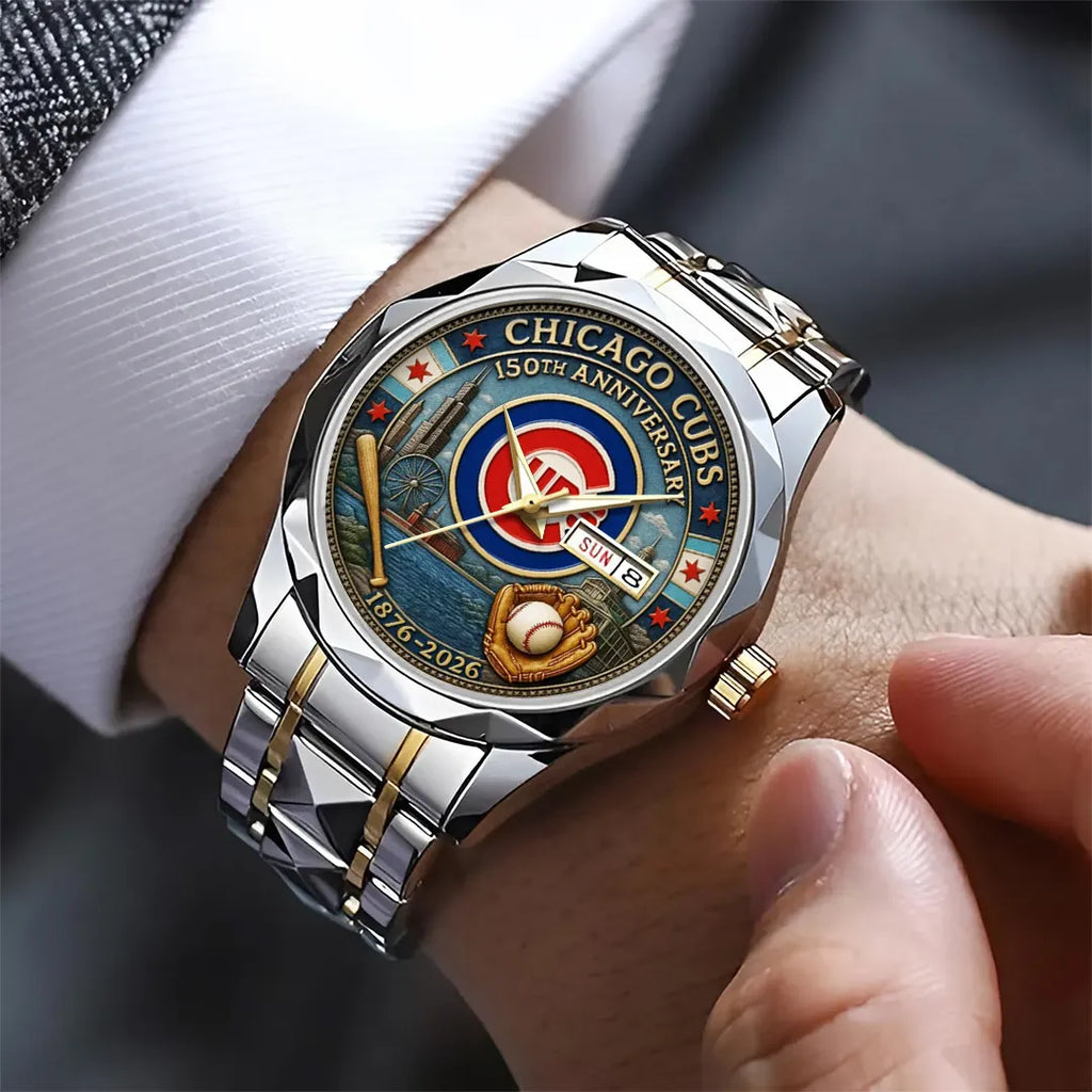 Chicago Cubs 150th Anniversary 2025 Alloy Luxury Quartz Watch – TANTN15877