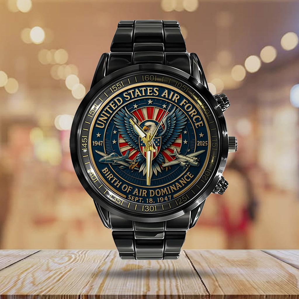 US Air Force Black Stainless Steel Watch – TANTN15885