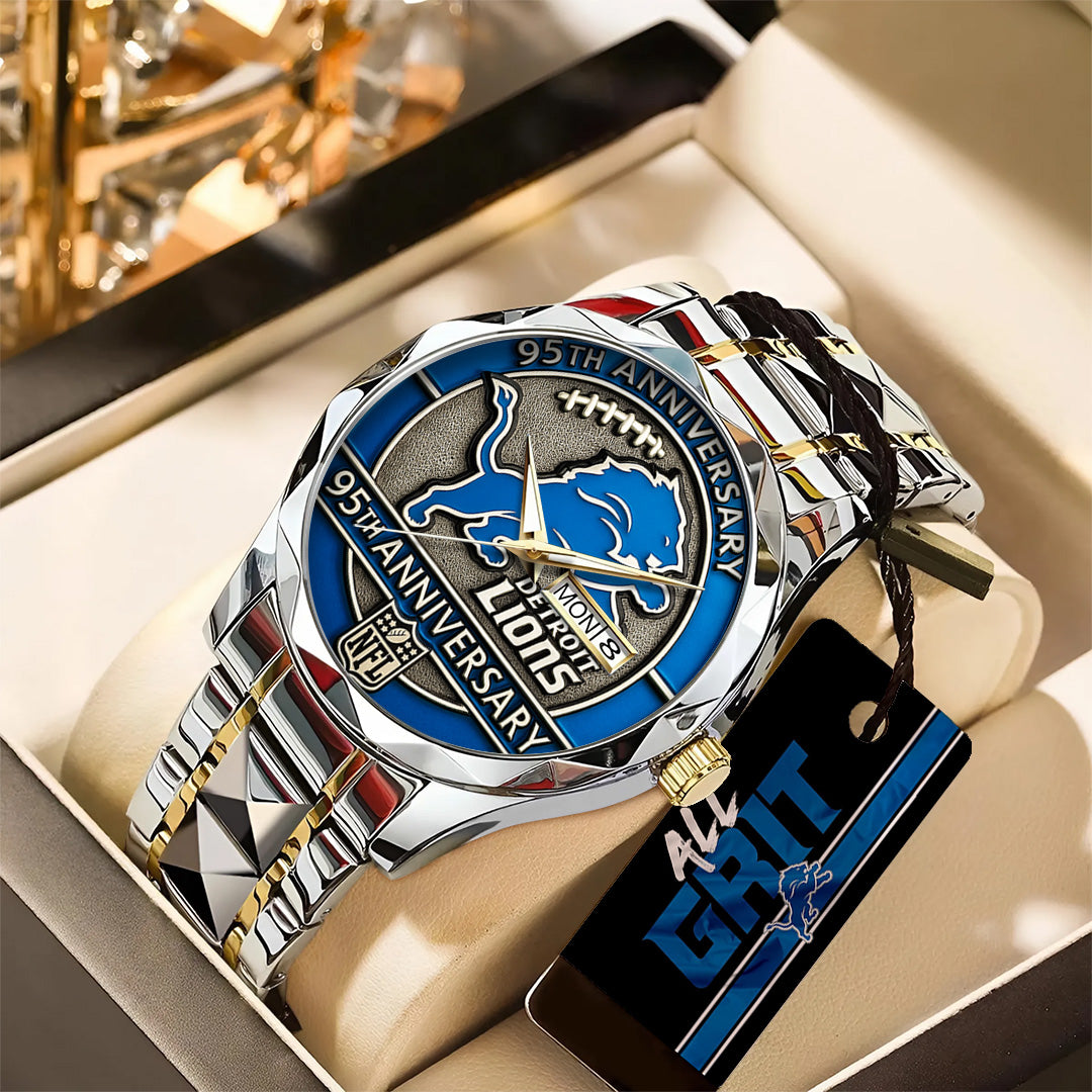 Detroit Lions 95th Anniversary 2025 Alloy Luxury Quartz Watch – TANTN15889