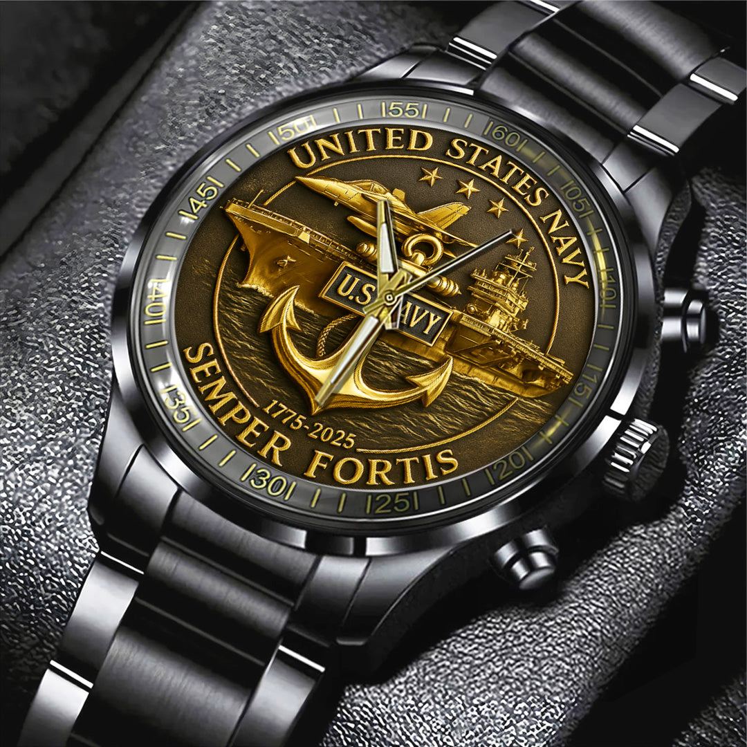 US Navy Black Stainless Steel Watch – TANTN15891
