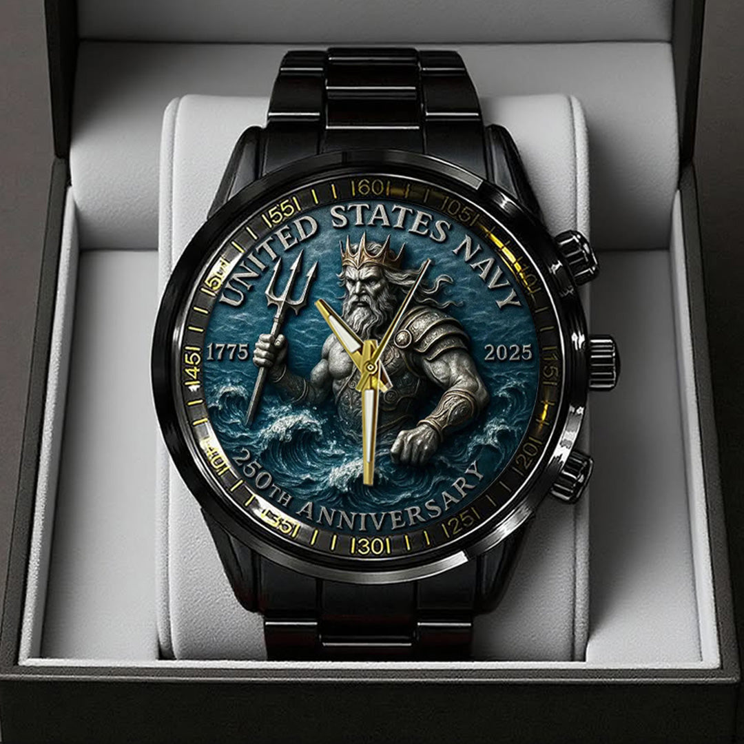 US Navy Black Stainless Steel Watch – TANTN15896