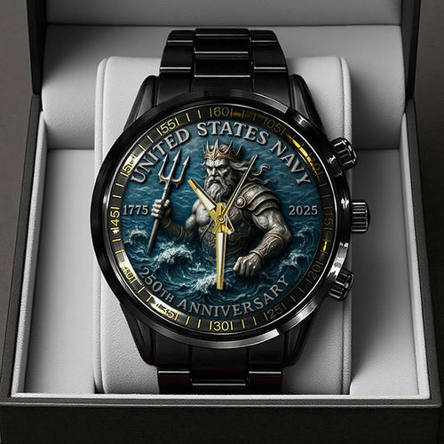 US Navy Black Stainless Steel Watch – TANTN15896