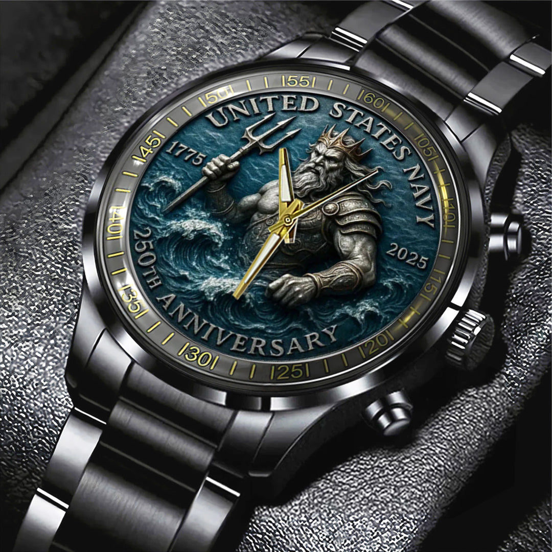 US Navy Black Stainless Steel Watch – TANTN15896