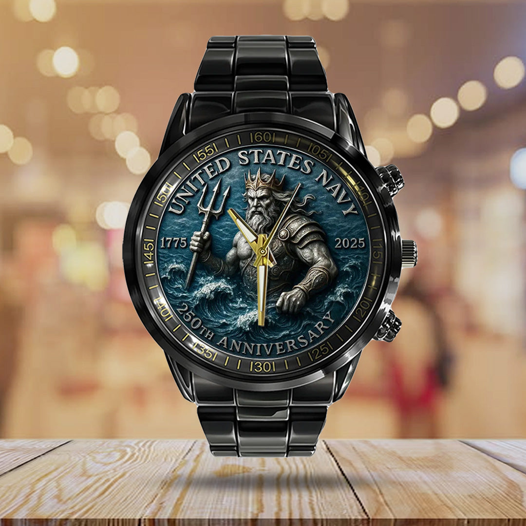 US Navy Black Stainless Steel Watch – TANTN15896