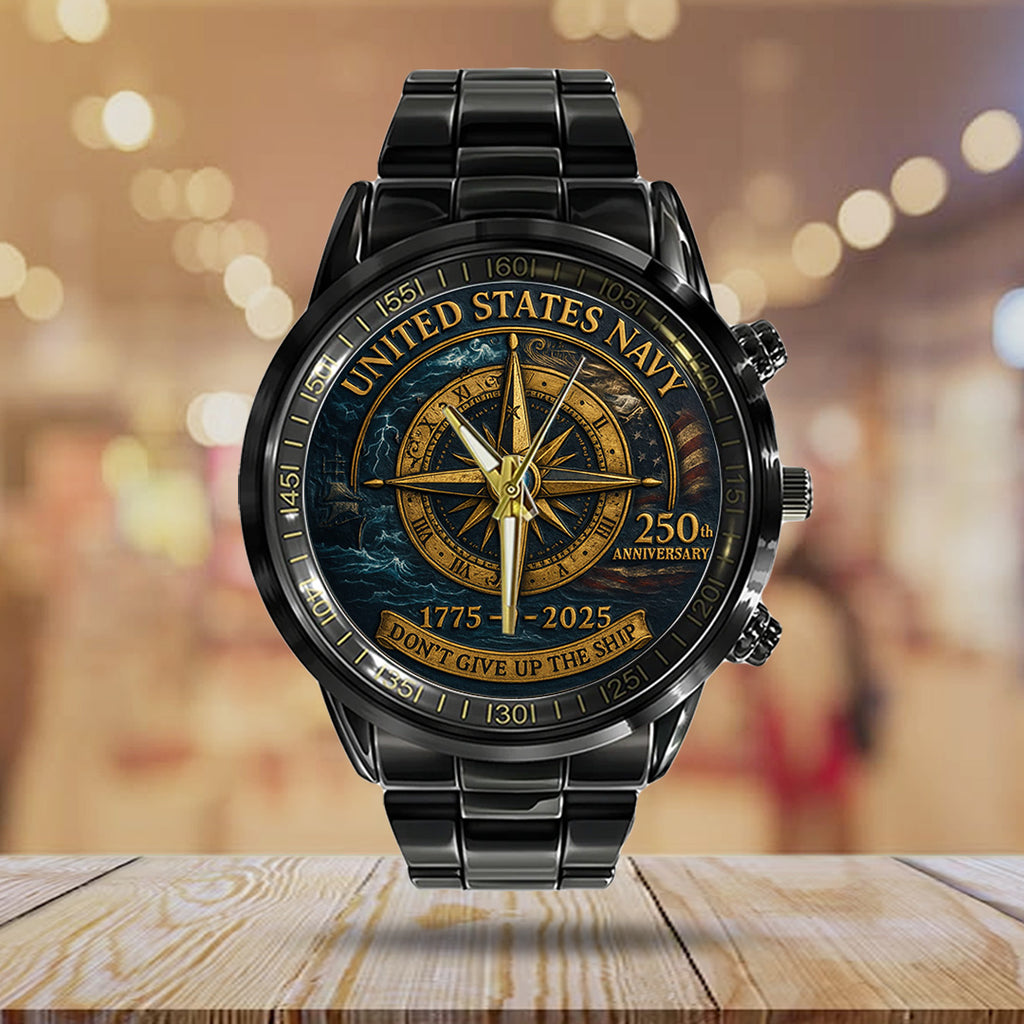 US Navy Black Stainless Steel Watch – TANTN15897