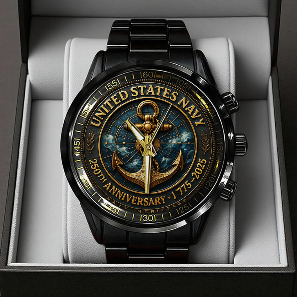 US Navy Black Stainless Steel Watch – TANTN15898