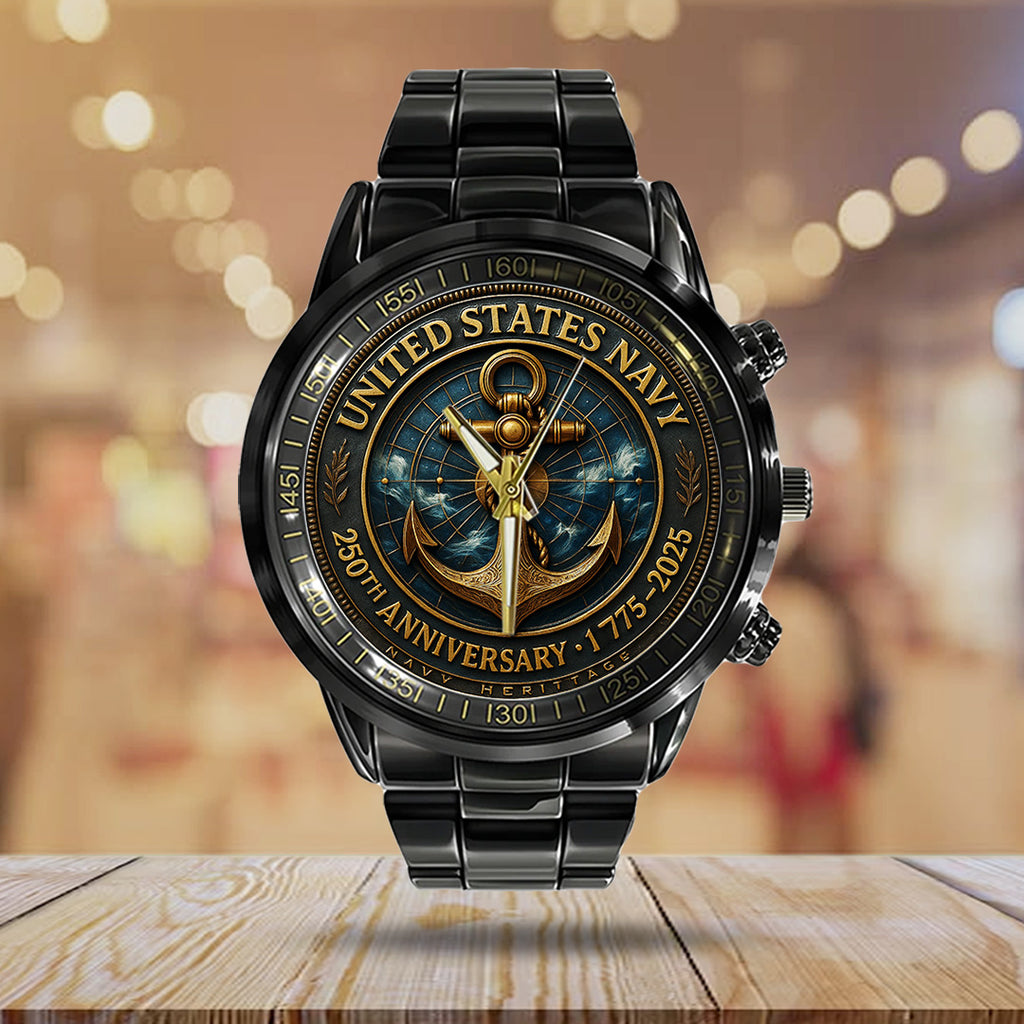 US Navy Black Stainless Steel Watch – TANTN15898