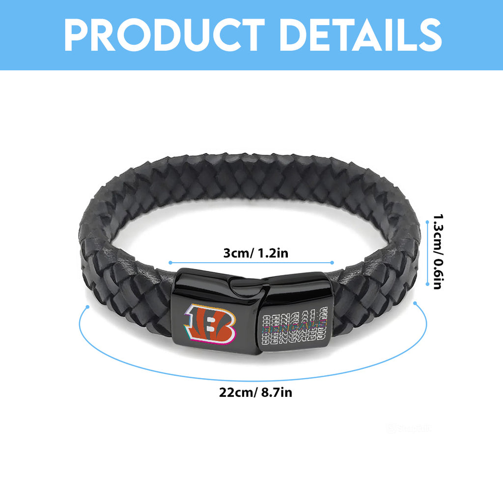 Cincinnati Bengals Crucial Catch 2025 Braided Leather Bracelet – TANTN15915