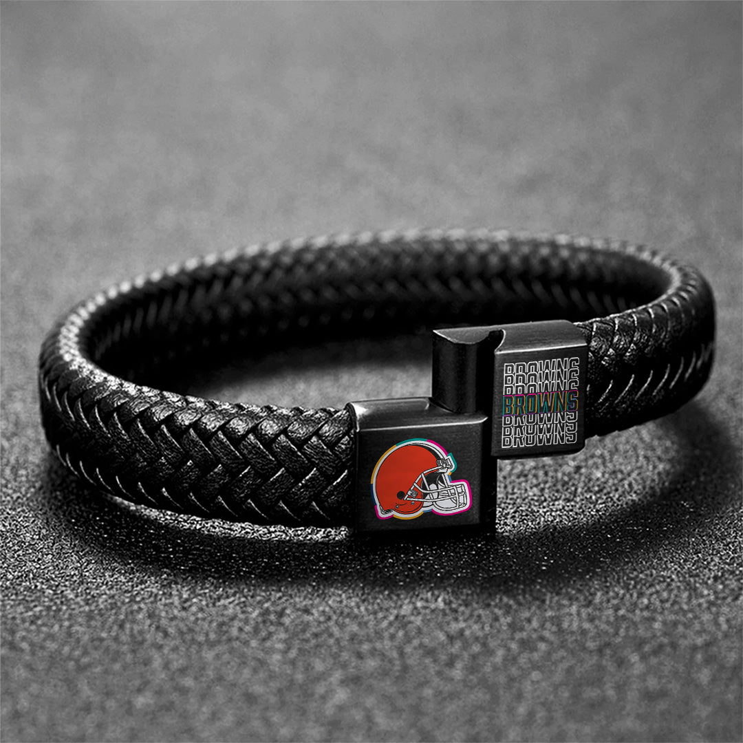 Cleveland Browns Crucial Catch 2025 Braided Leather Bracelet – TANTN15916