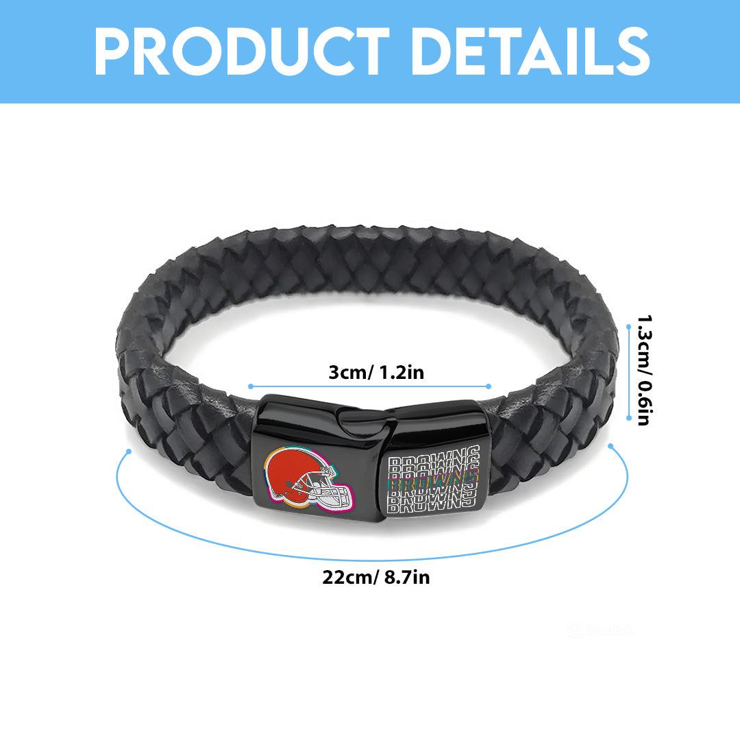 Cleveland Browns Crucial Catch 2025 Braided Leather Bracelet – TANTN15916