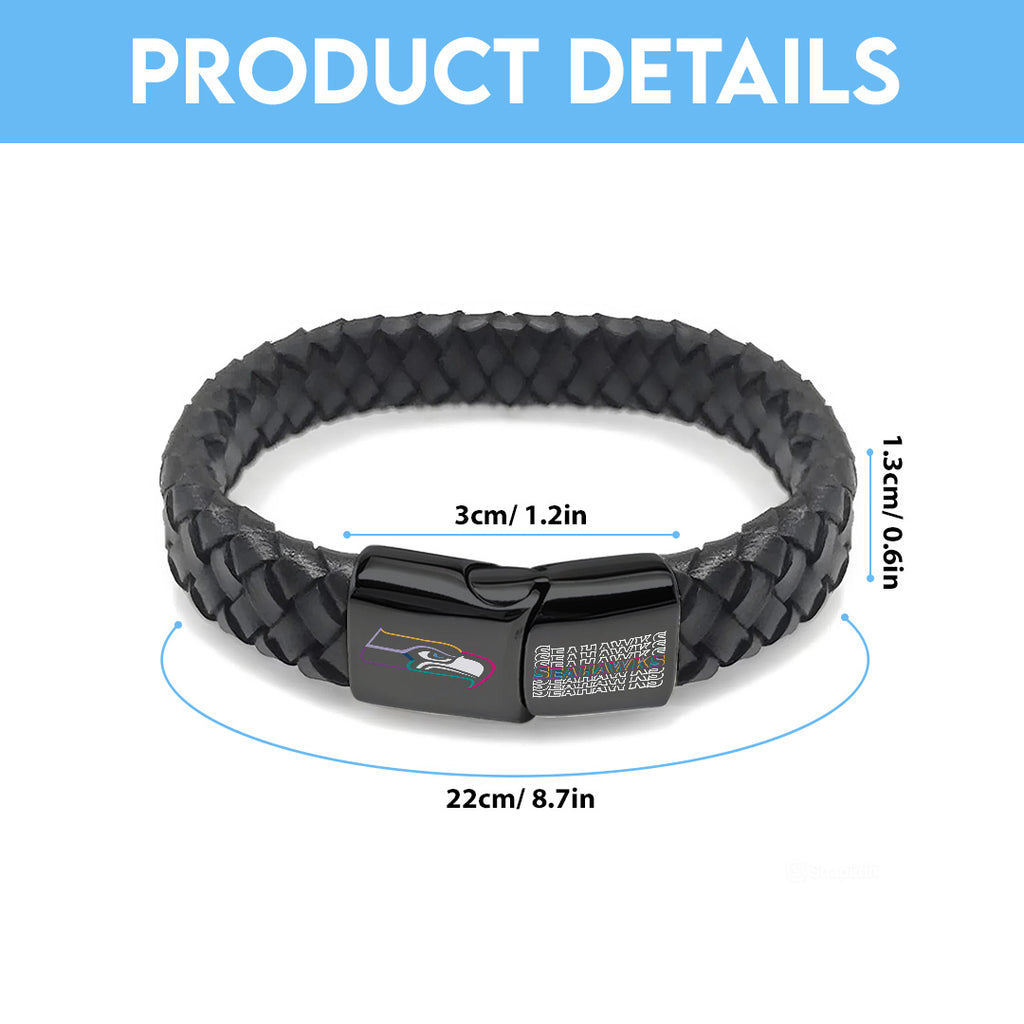 Seattle Seahawks Crucial Catch 2025 Braided Leather Bracelet – TANTN15935