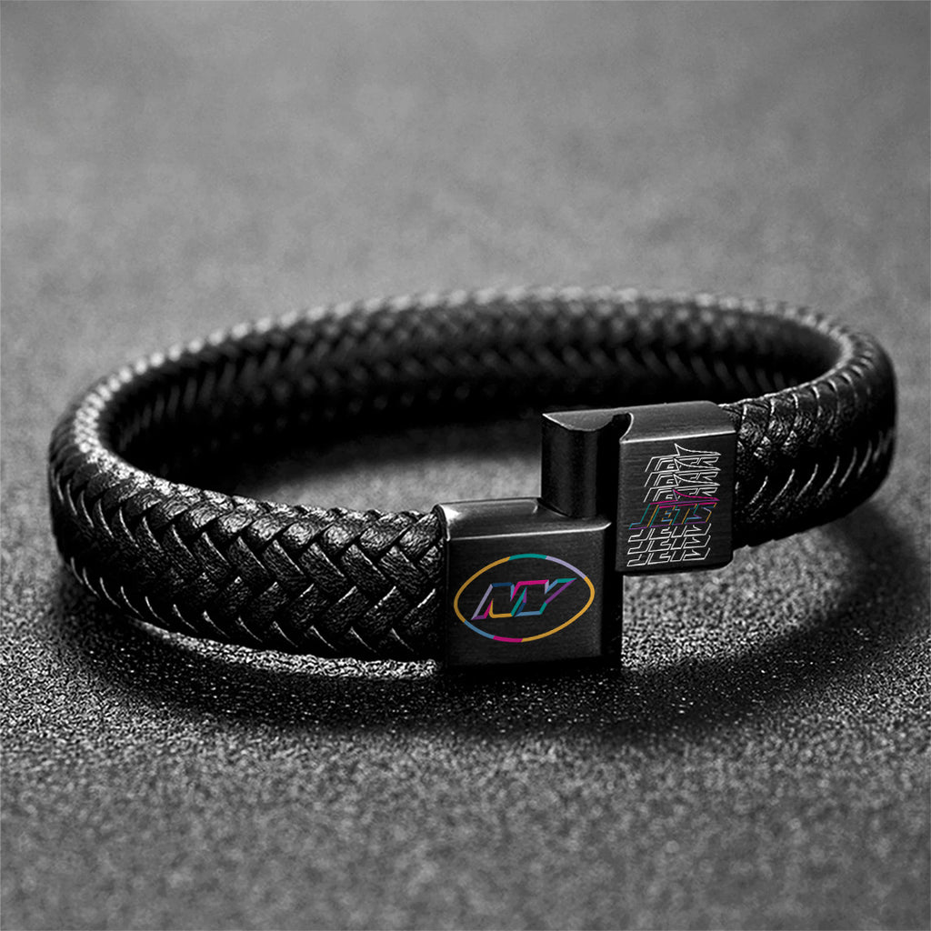 New York Jets Crucial Catch 2025 Braided Leather Bracelet – TANTN15936