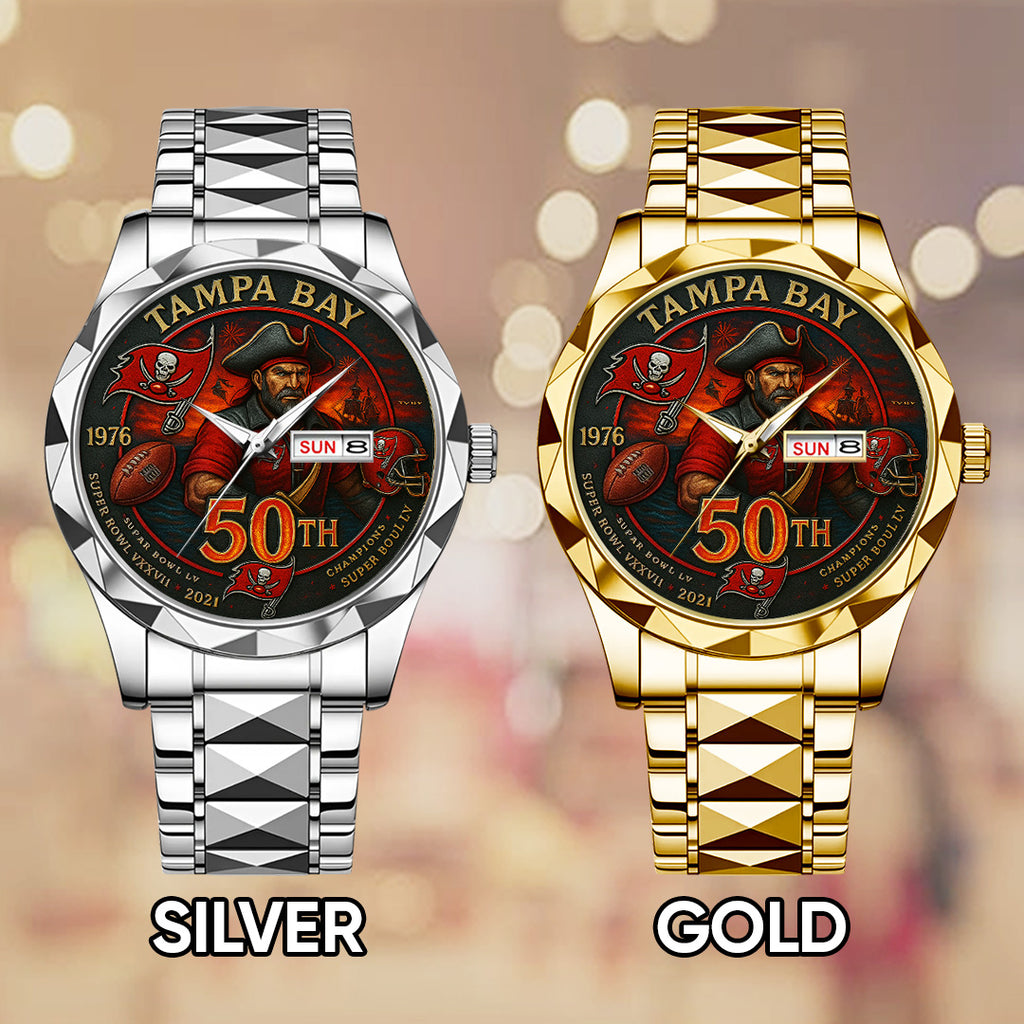 Tampa Bay Buccaneers 50th Anniversary 2026 Alloy Luxury Quartz Watch – TANTN15981
