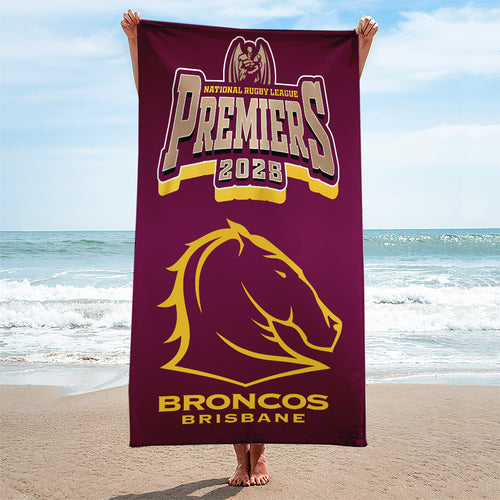 Brisbane Broncos 2025 Premiership Rectangle Beach Towel – TANTN17148