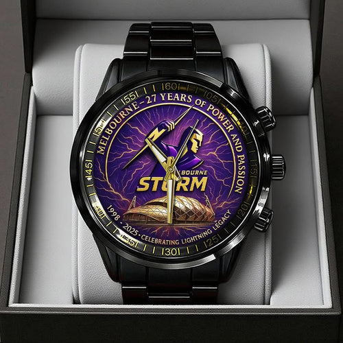 Melbourne Storm 27th Anniversary 2025 Black Stainless Steel Watch – TANTN17806