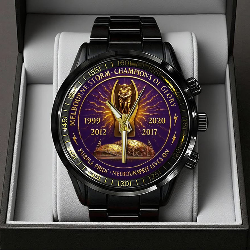 Melbourne Storm 27th Anniversary 2025 Black Stainless Steel Watch – TANTN17808