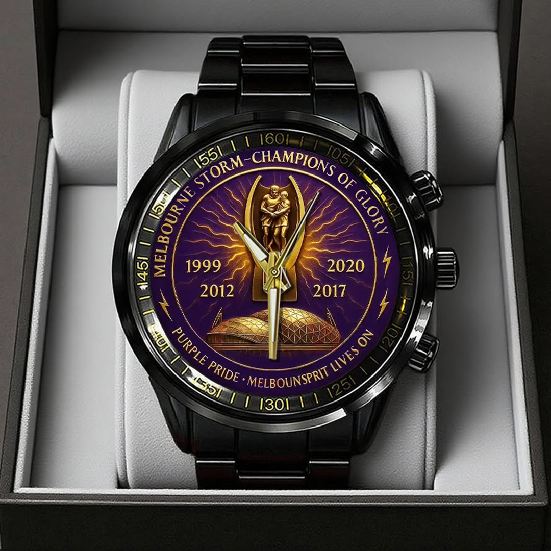 Melbourne Storm 27th Anniversary 2025 Black Stainless Steel Watch – TANTN17808