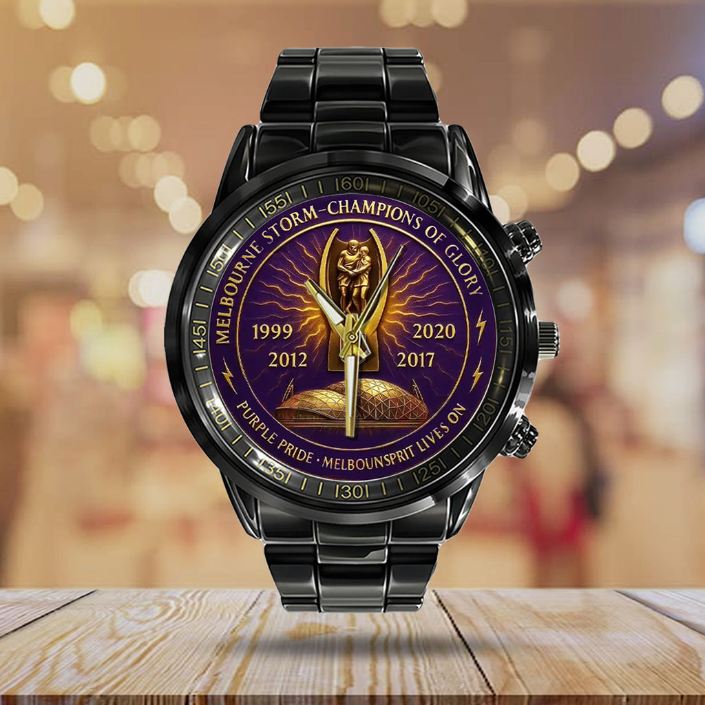 Melbourne Storm 27th Anniversary 2025 Black Stainless Steel Watch – TANTN17808