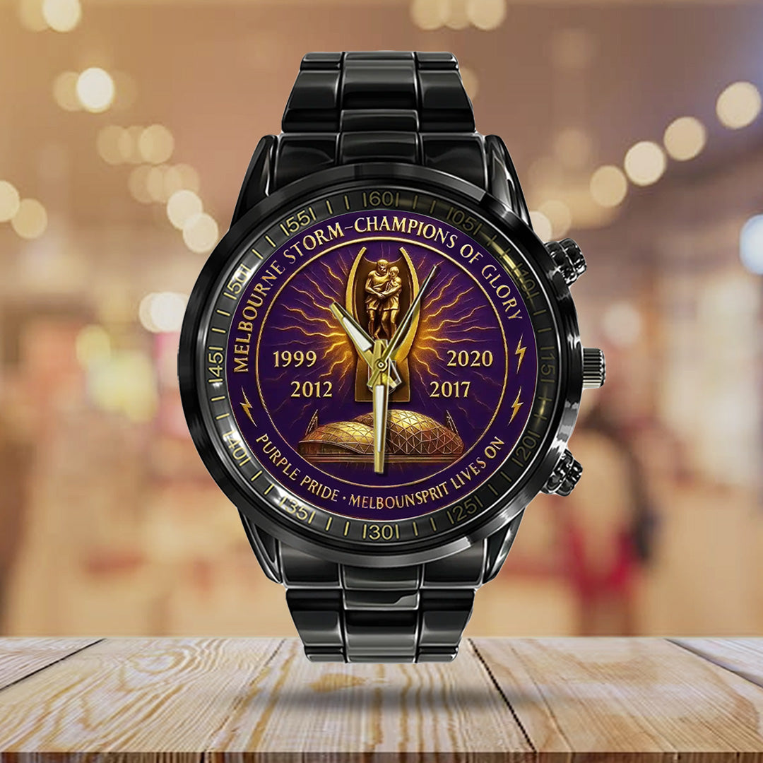 Melbourne Storm 27th Anniversary 2025 Black Stainless Steel Watch – TANTN17808