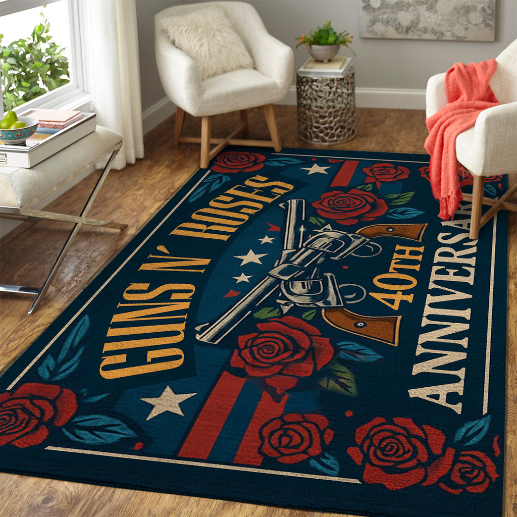 Guns N' Roses 40th Anniversary Rectangular Rug – TANTN17863