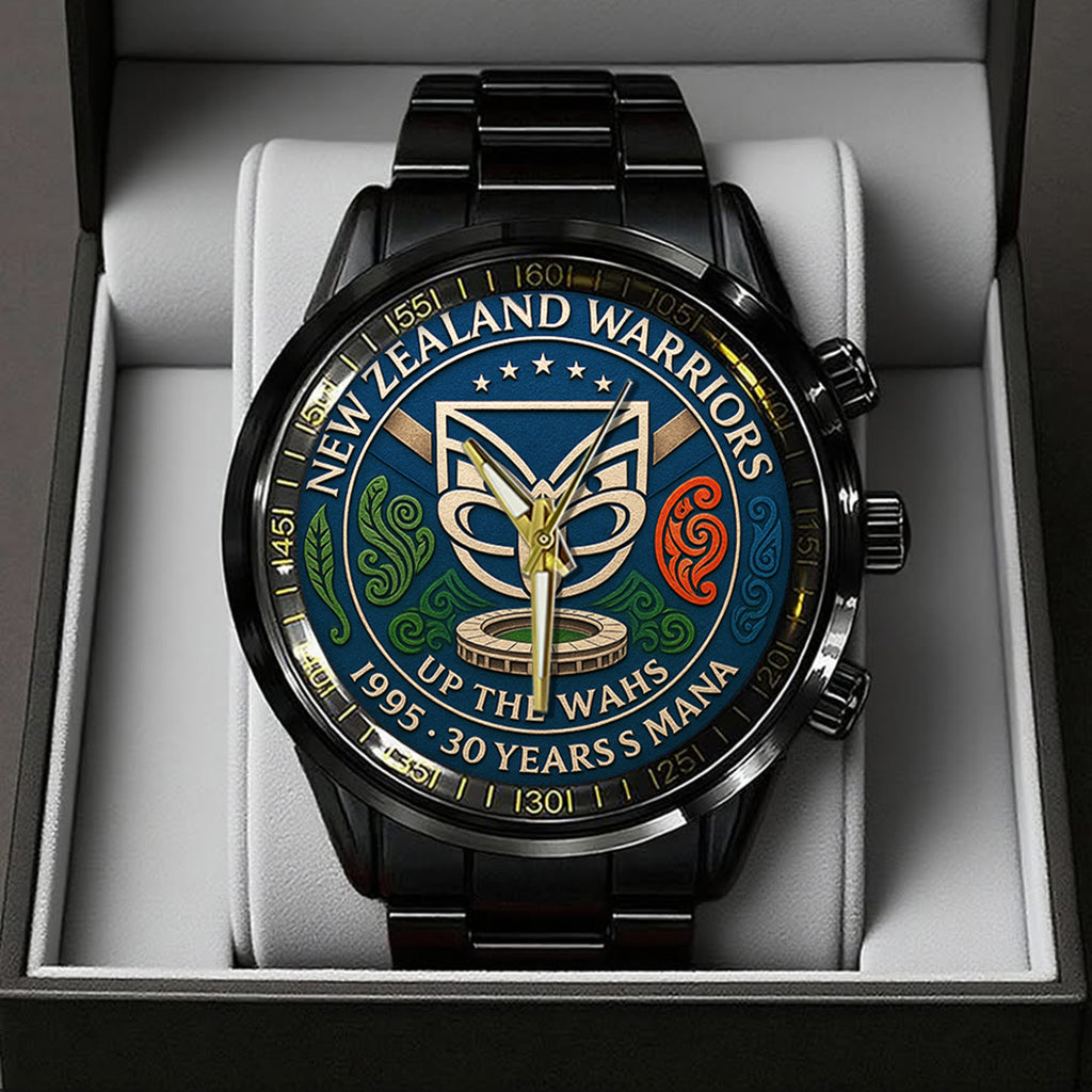 New Zealand Warriors 30th Anniversary Black Stainless Steel Watch – TANTN17876