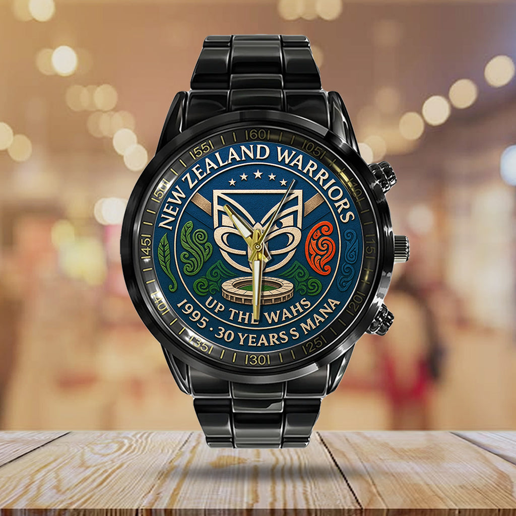 New Zealand Warriors 30th Anniversary Black Stainless Steel Watch – TANTN17876