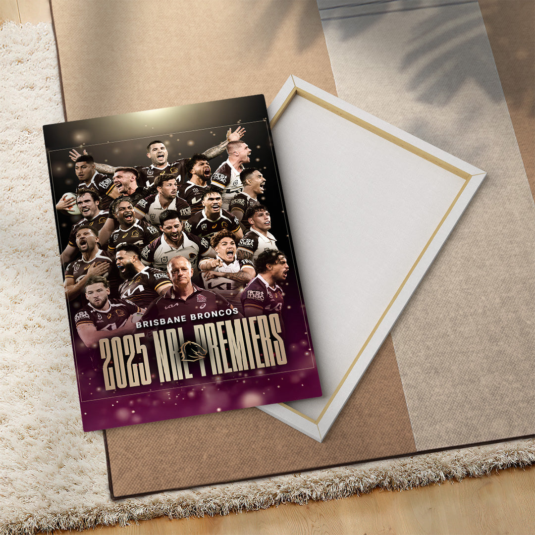 Brisbane Broncos Premiers 2025 Rectangle Canvas With Inner Frame – TANTN17890