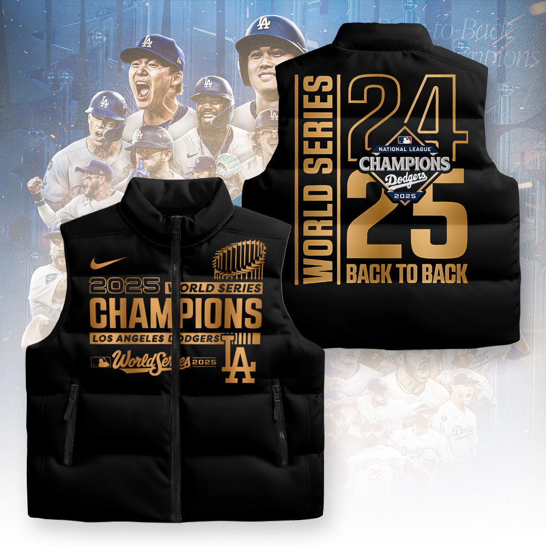 Los Angeles Dodgers World Series 2025 3D Sleeveless Down Jacket – TANTN18185