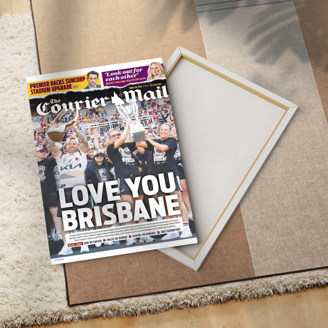 Brisbane Broncos 2025 Premiership Rectangle Canvas With Inner Frame – TANTN18235