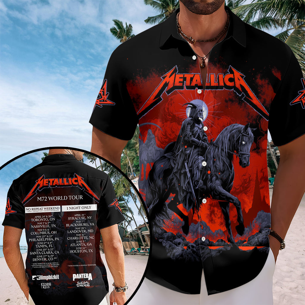 Metallica Tour 2026 Short Sleeve Button-Down Shirt – TANTN18257