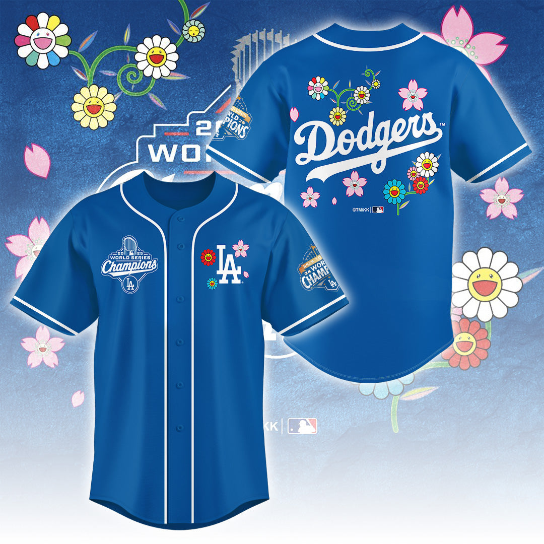 Takashi Murakami x Los Angeles Dodgers World Series Champions 2025 Baseball Jersey – TANTN18373