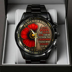 Poppy Remembrance Military Black Stainless Steel Watch – TANTN18443