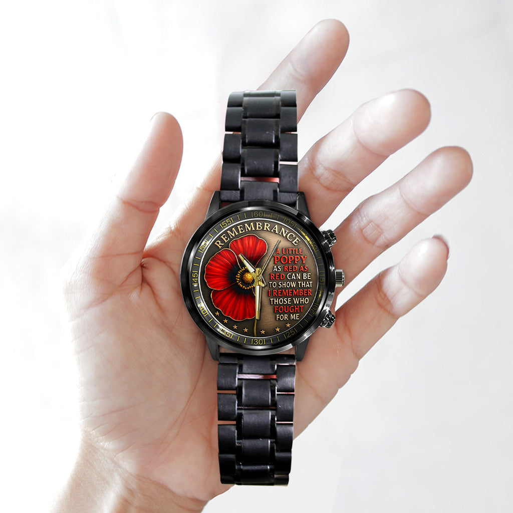 Poppy Remembrance Military Black Stainless Steel Watch – TANTN18443