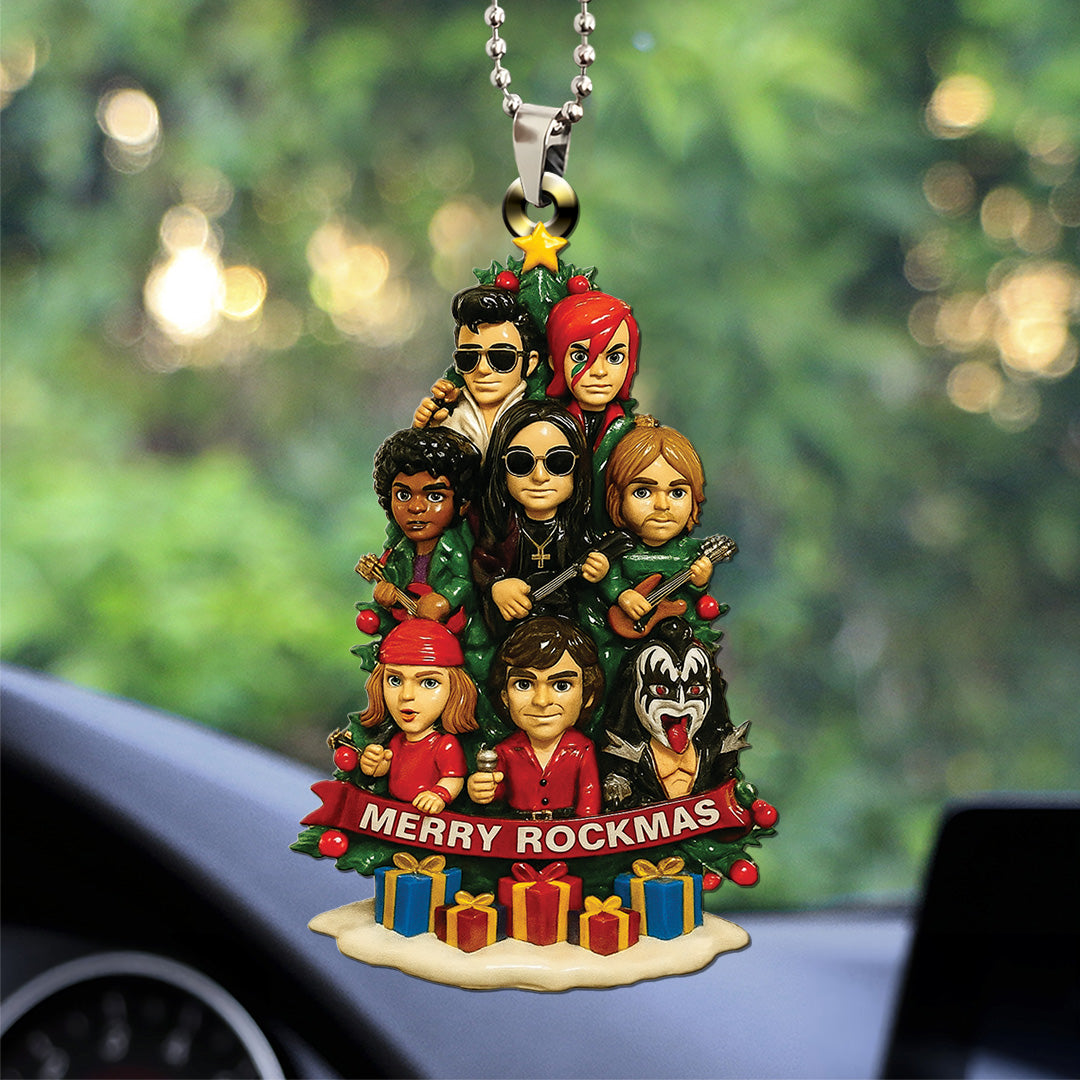 Merry Rockmas Custom shape 2-sided Acrylic Car Ornament – TANTN18505