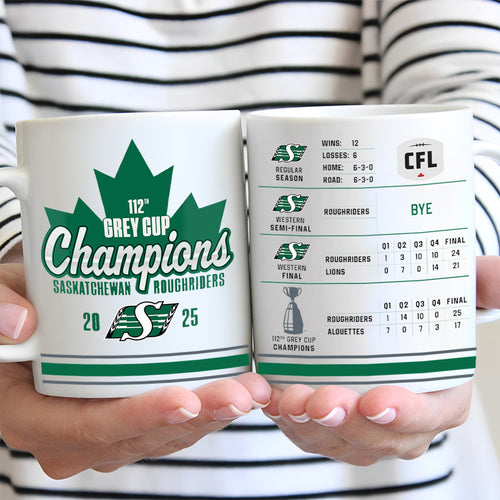 Saskatchewan Roughriders 2025 Grey Cup Champions Ceramic Mug – TANTN18889