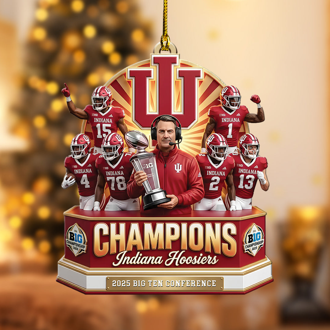 4PCS Indiana Hoosiers Football Custom Shape 2-Side Printed Acrylic Ornament – TANTN19260