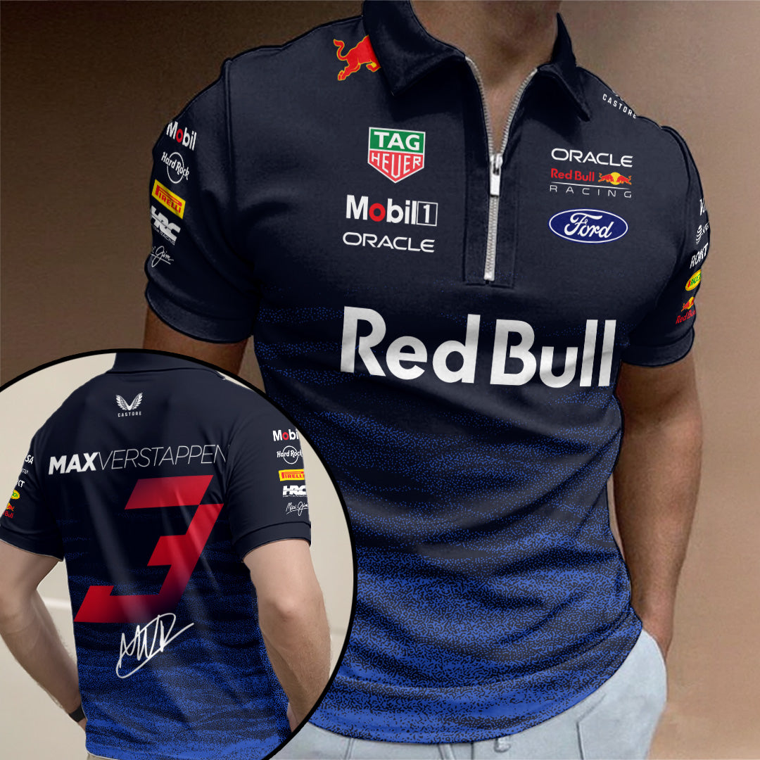 Red Bull Racing x Max Verstappen Zip Polo Shirt – TANTN19842