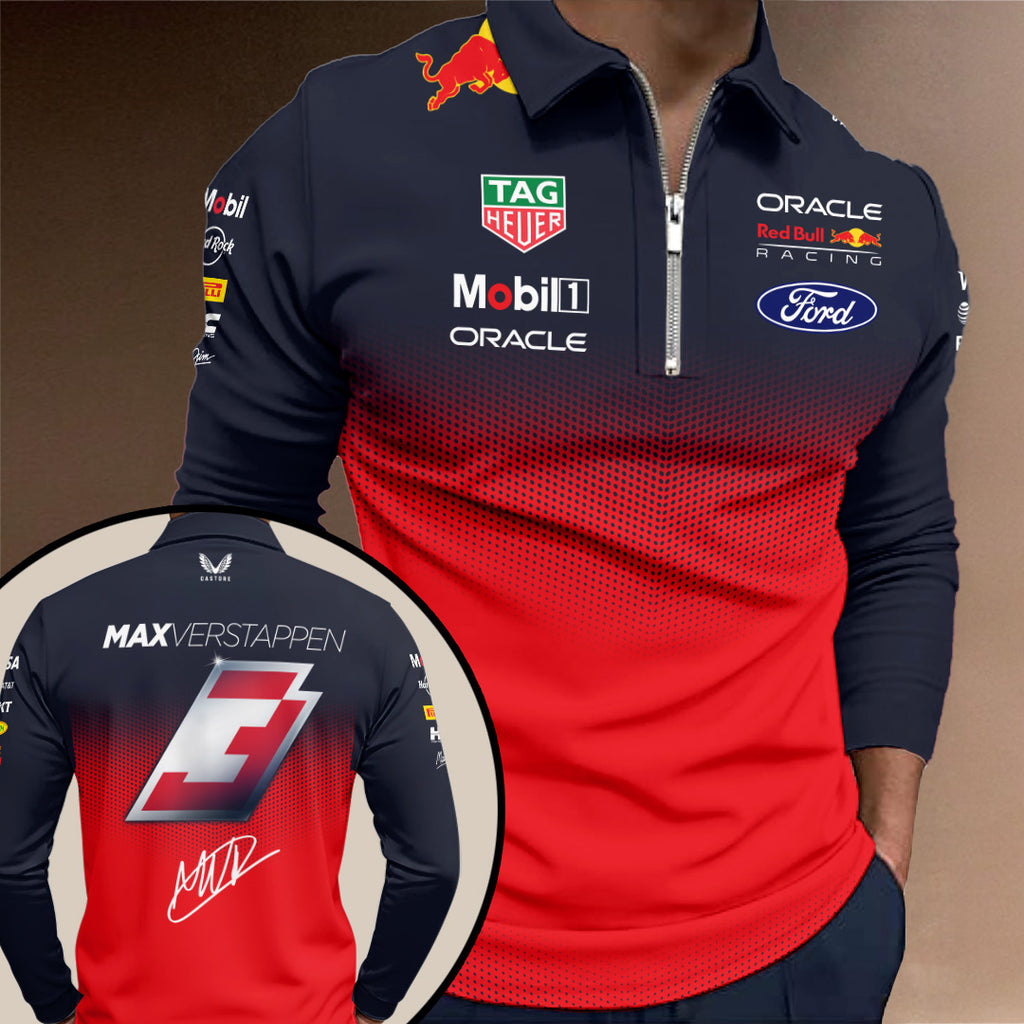 Red Bull Racing x Max Verstappen Zip Polo Shirt – TANTN19873